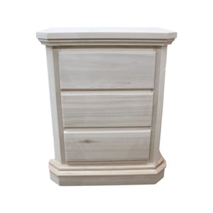 Comodino 3 cassetti arte povera legno tinta noce 60x38x71 (418) - Mobili 2G