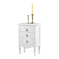 Comodino 3 cassetti laccato bianco opaco 43x32x64 (1306) - Mobili 2G