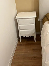 Comodino 3 cassetti laccato bianco opaco 43x32x64 (1306) - Mobili 2G