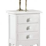 Comodino 3 cassetti laccato bianco opaco 43x32x64 (1306) - Mobili 2G