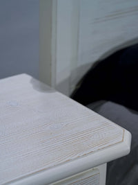  comodino 3 cassetti legno shabby bianco spazzolato 50x38x66 (2215) - Mobili 2G