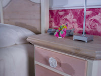  comodino arte povera 3 cassetti legno shabby rosa miele 50x38x65 (2209) - Mobili 2G