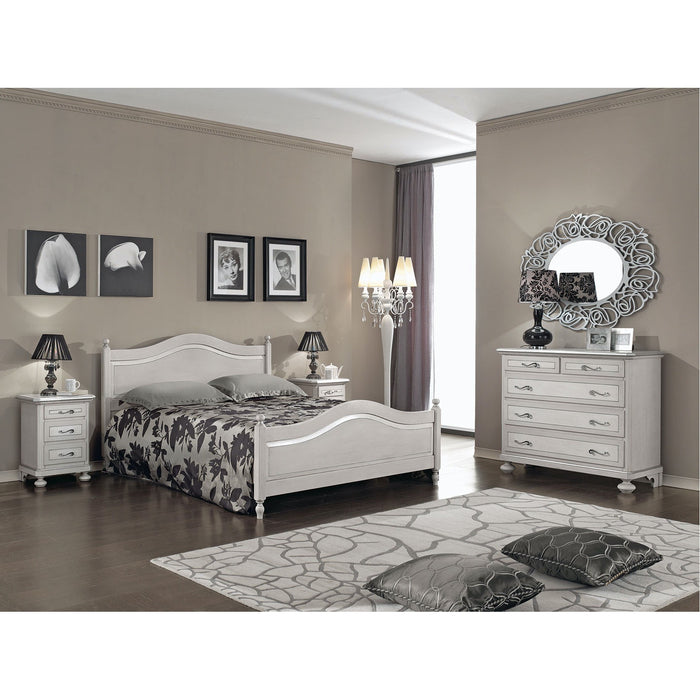  comodino arte povera 3 cassetti legno shabby tortora grigio 50x38x66 (1476) - Mobili 2G