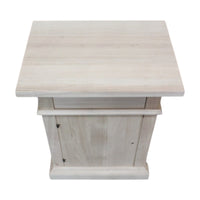 comodino classico 1 cassetto 1 porta legno grezzo 51x37x67 - Mobili 2G