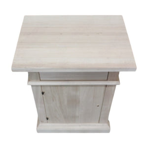 comodino classico 1 cassetto 1 porta legno grezzo 51x37x67 - Mobili 2G