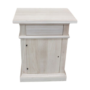 comodino classico 1 cassetto 1 porta legno grezzo 51x37x67 - Mobili 2G