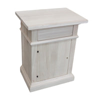 comodino classico 1 cassetto 1 porta legno grezzo 51x37x67 - Mobili 2G