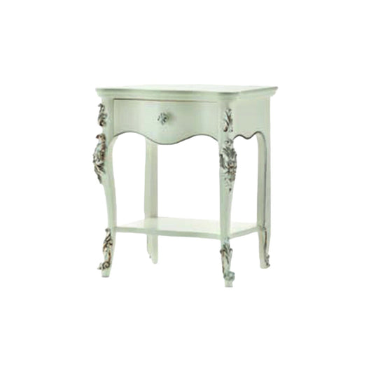 Comodino classico 1 cassetto 1 ripiano in legno bianco l.57 p.40 h.68 - Mobili 2G