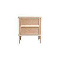 Comodino classico 2 cassetti in legno grezzo l.58 p.38 h.70 - Mobili 2G