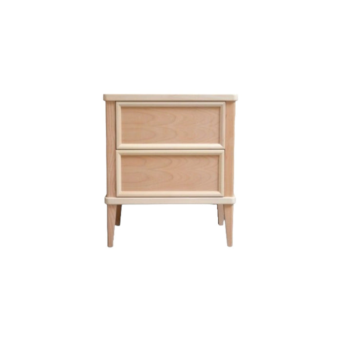 Comodino classico 2 cassetti in legno grezzo l.58 p.38 h.70 - Mobili 2G