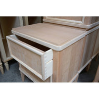 Comodino classico 2 cassetti in legno grezzo l.58 p.38 h.70 - Mobili 2G