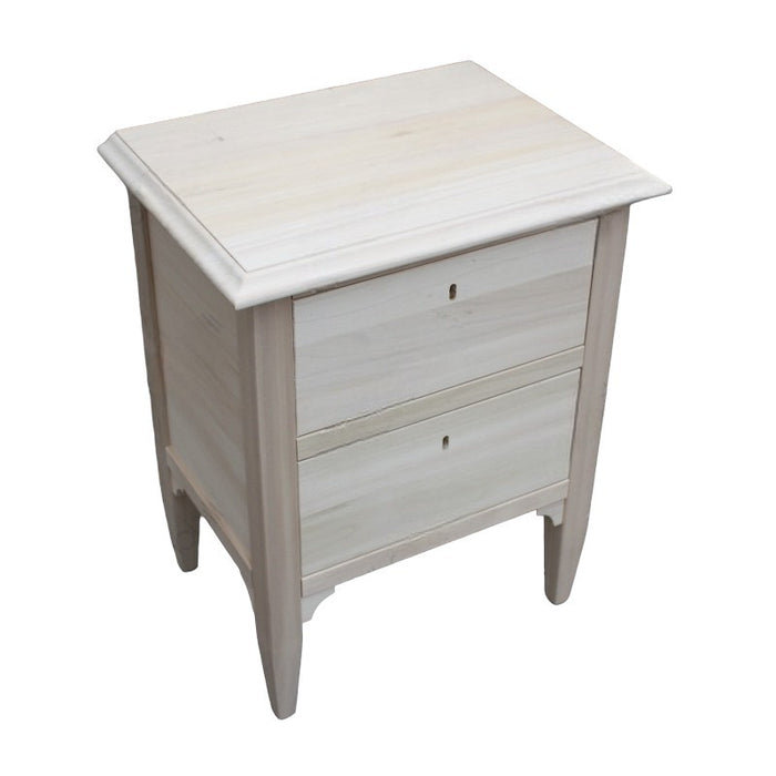 comodino classico 2 cassetti legno grezzo 51x37x65 - Mobili 2G