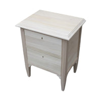 comodino classico 2 cassetti legno grezzo 51x37x65 - Mobili 2G