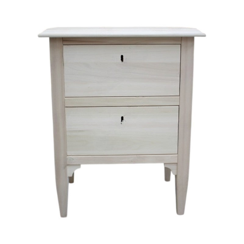 comodino classico 2 cassetti legno grezzo 51x37x65 - Mobili 2G
