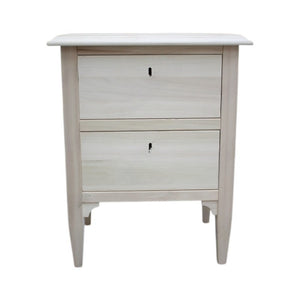 comodino classico 2 cassetti legno grezzo 51x37x65 - Mobili 2G