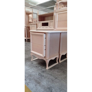 Comodino classico 2 cassetti legno grezzo 61x41x71 - Mobili 2G