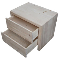  comodino classico 2 cassetti legno massello abete grezzo 55x40x45 - Mobili 2G