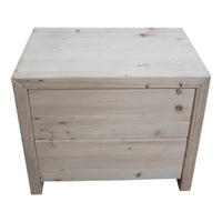  comodino classico 2 cassetti legno massello abete grezzo 55x40x45 - Mobili 2G