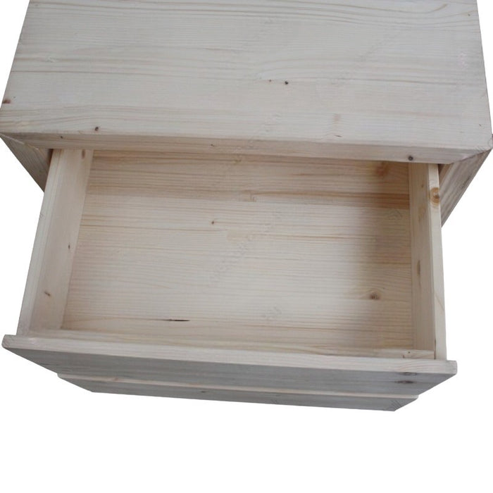  comodino classico 2 cassetti legno massello abete grezzo 55x40x45 - Mobili 2G