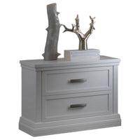 Comodino classico 2 cassetti legno shabby bianco 63x39x54 - Mobili 2G