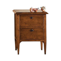 Comodino classico 2 cassetti legno tinta noce 51x37x65 (810) - Mobili 2G