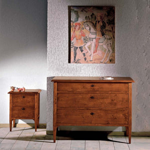 Comodino classico 2 cassetti legno tinta noce 51x37x65 (810) - Mobili 2G