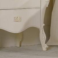 Comodino classico 3 cassetti in legno bianco l.56 p.41 h.68 - Mobili 2G