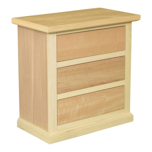Comodino classico 3 cassetti in legno grezzo 60x35x64 - Mobili 2G