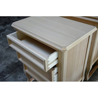 Comodino classico 3 cassetti in legno grezzo l.55 p.36 h.70 - Mobili 2G