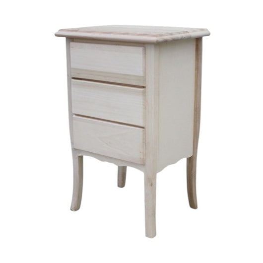 comodino classico 3 cassetti legno grezzo 45x34x71 - Mobili 2G