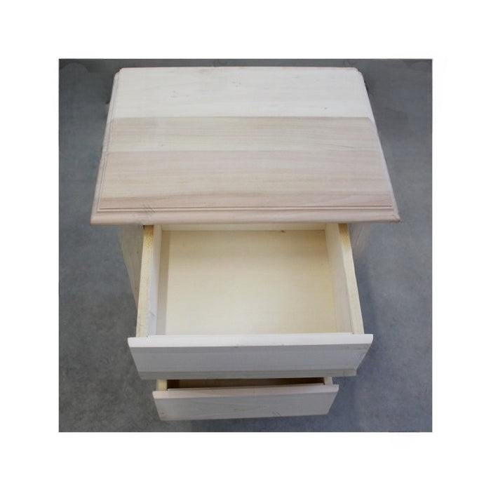 comodino classico 3 cassetti legno grezzo 45x34x71 - Mobili 2G