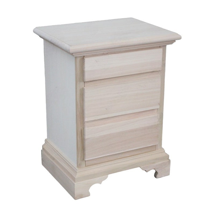 comodino classico 3 cassetti legno grezzo 50x38x65 (467) - Mobili 2G