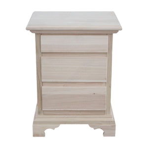 comodino classico 3 cassetti legno grezzo 50x38x65 (467) - Mobili 2G