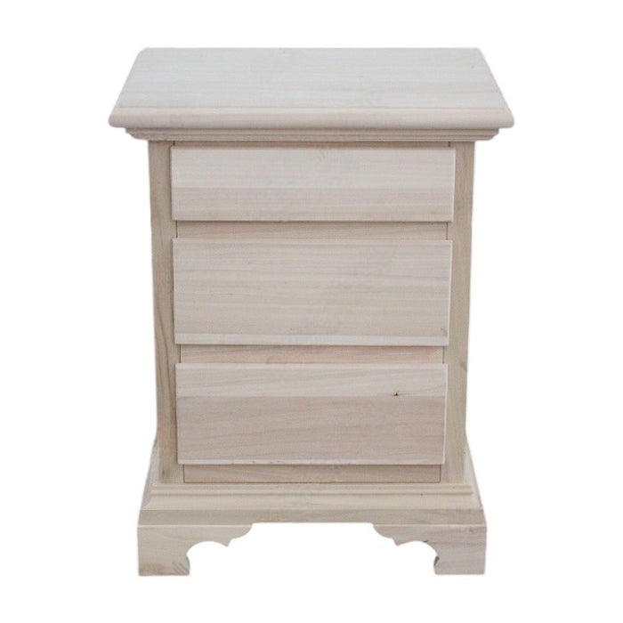 comodino classico 3 cassetti legno grezzo 50x38x65 (467) - Mobili 2G