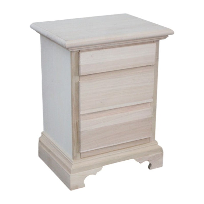 comodino classico 3 cassetti legno grezzo 50x38x65 (467) - Mobili 2G