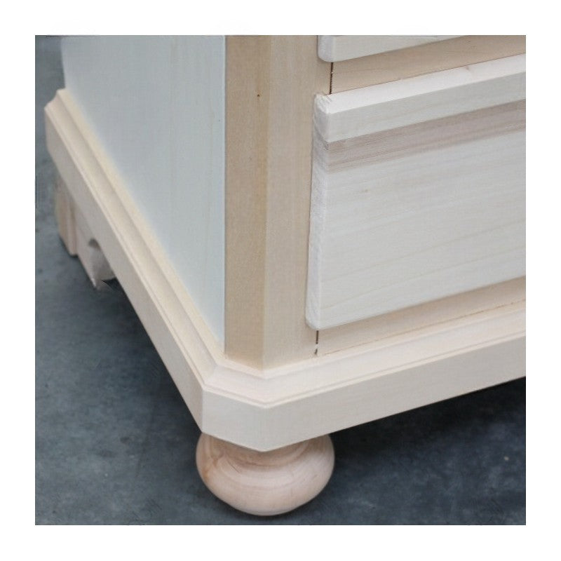 comodino classico 3 cassetti legno grezzo 50x38x66 - Mobili 2G