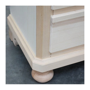 comodino classico 3 cassetti legno grezzo 50x38x66 - Mobili 2G