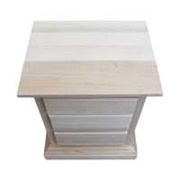 comodino classico 3 cassetti legno grezzo 51x40x64 - Mobili 2G