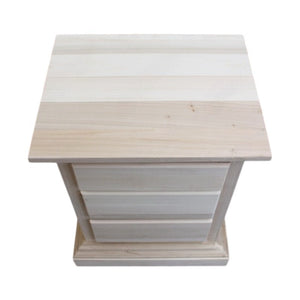 comodino classico 3 cassetti legno grezzo 51x40x64 - Mobili 2G