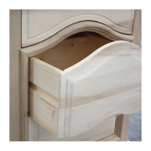 comodino classico 3 cassetti legno grezzo 60x37x71 - Mobili 2G