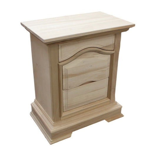 comodino classico 3 cassetti legno grezzo 60x37x71 - Mobili 2G