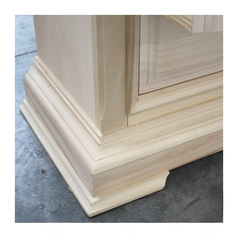 comodino classico 3 cassetti legno grezzo 60x37x71 - Mobili 2G