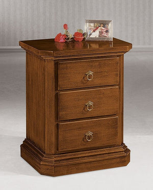 comodino classico 3 cassetti legno grezzo 60x38x71 (418) - Mobili 2G