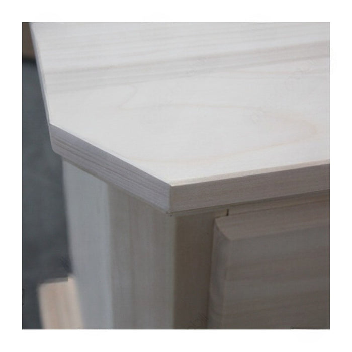 comodino classico 3 cassetti legno grezzo 60x38x71 (418) - Mobili 2G