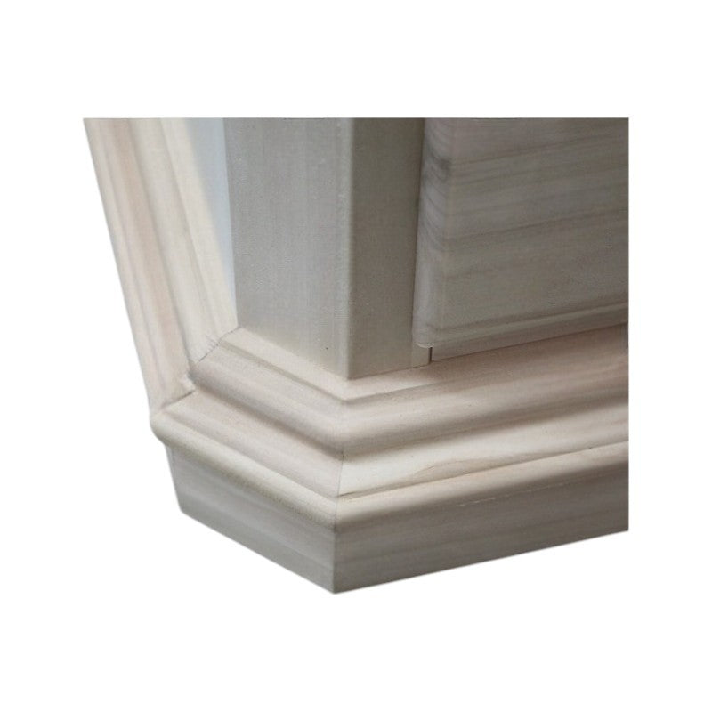 comodino classico 3 cassetti legno grezzo 60x38x71 (418) - Mobili 2G