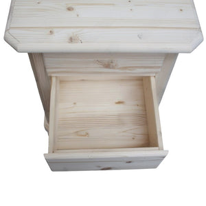  comodino classico 3 cassetti legno massello abete grezzo 50x38x65 - Mobili 2G