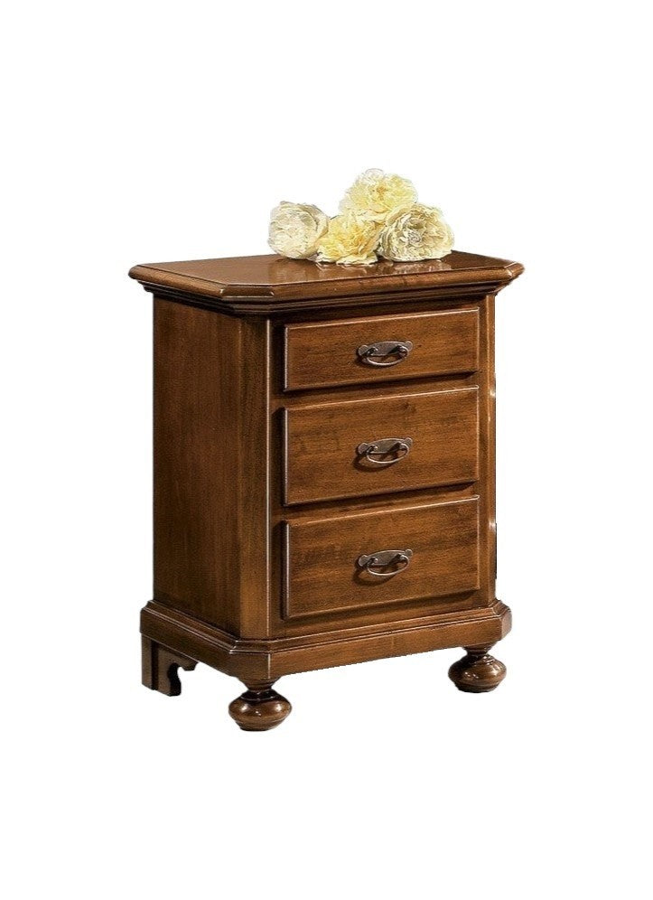  comodino classico 3 cassetti legno tinta noce 50x38x66 - Mobili 2G