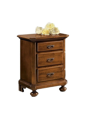  comodino classico 3 cassetti legno tinta noce 50x38x66 - Mobili 2G