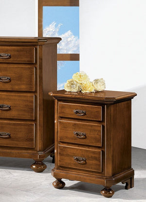  comodino classico 3 cassetti legno tinta noce 50x38x66 - Mobili 2G