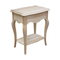 Comodino classico in legno 1 cassetto 1 ripiano grezzo l.54 p.36 h.69 (1480) - Mobili 2G